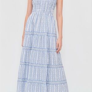 Hill House Maxi Dress in Light Blue and White Stripe